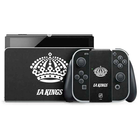 NHL Los Angeles Kings Black Background Nintendo Switch OLED (2021) Skin